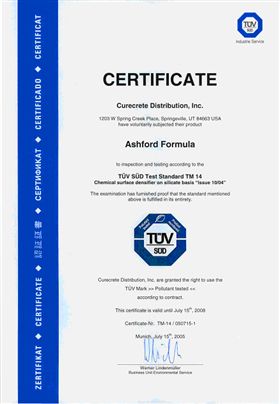 耐福地坪获得TUV认证证书