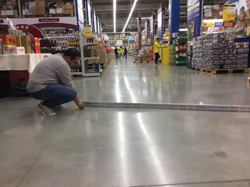 实地检测3m*3mm安斯福妙乐超市地坪